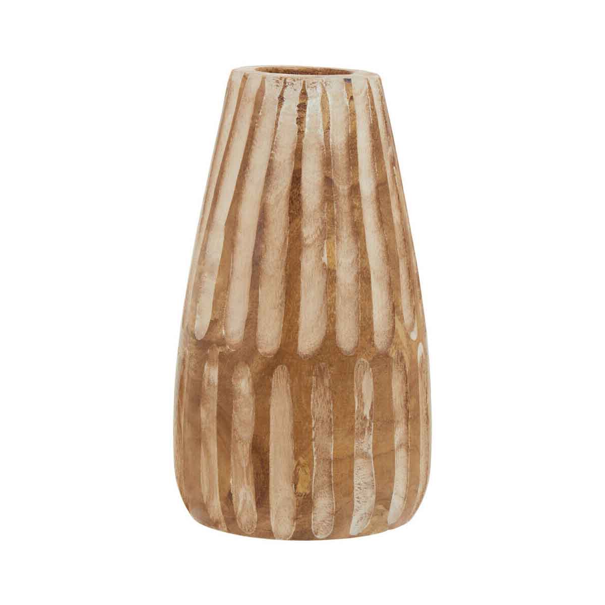 Arlo Large Wooden Engraved Vase