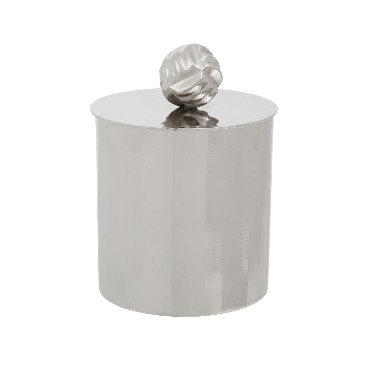 Amreli Large Vertical Textured Silver Metal Trinket Box