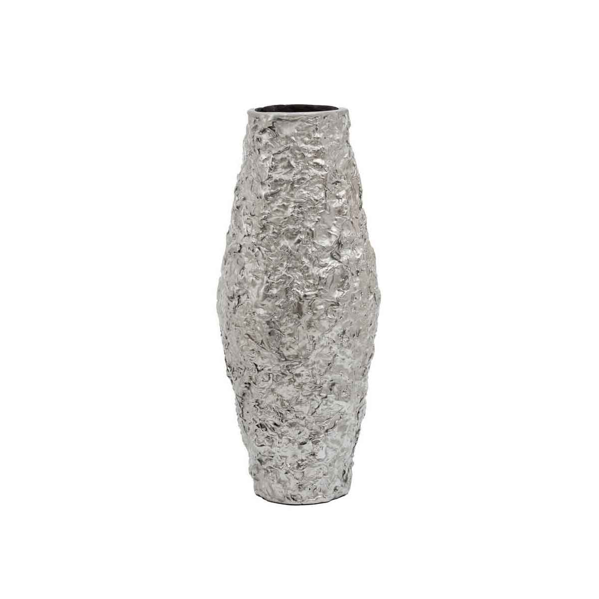 Akola Small Silver Textured Metal Vase