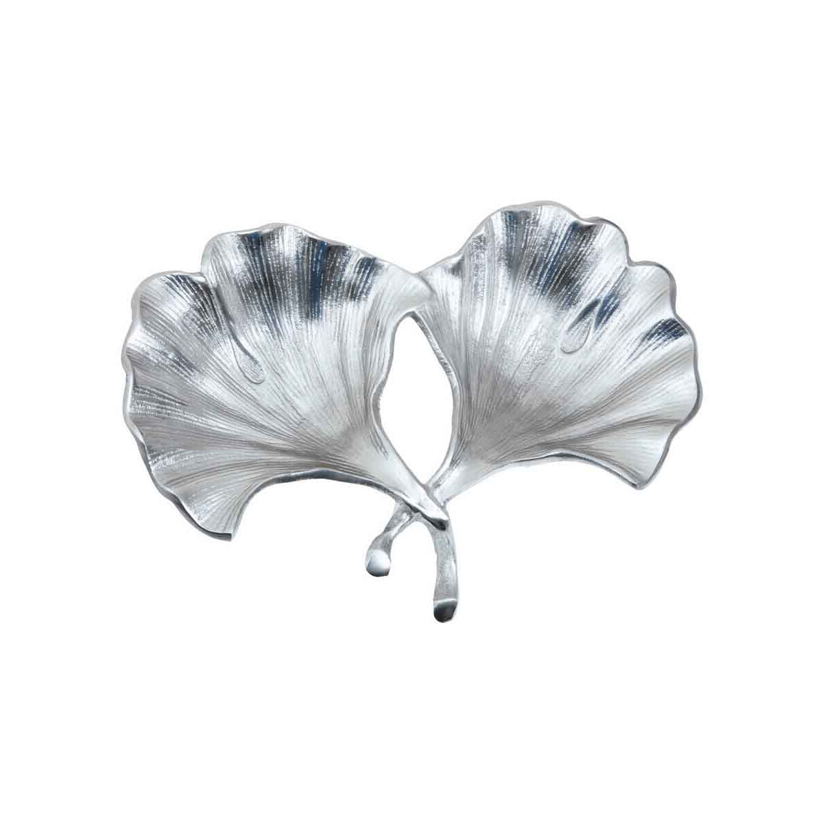 Prato Ginkgo Silver Finish Dish