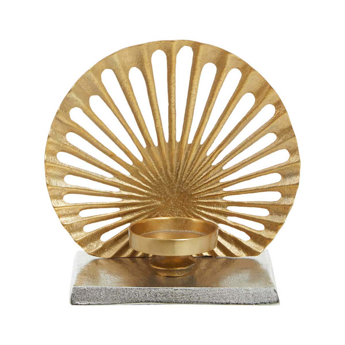 Dion Small Two Toned Silver and Gold Finish Candle Holder