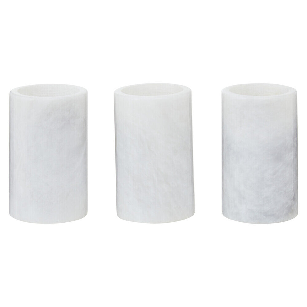 Salmo Set Of Three White Marble Tealight Holders