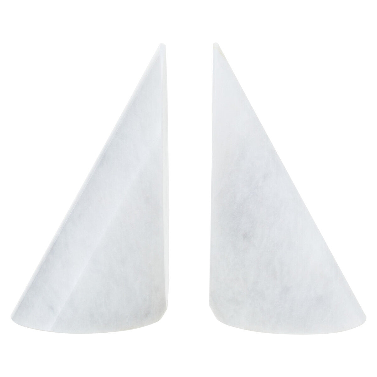 Salmo Set Of Two White Marble Bookends
