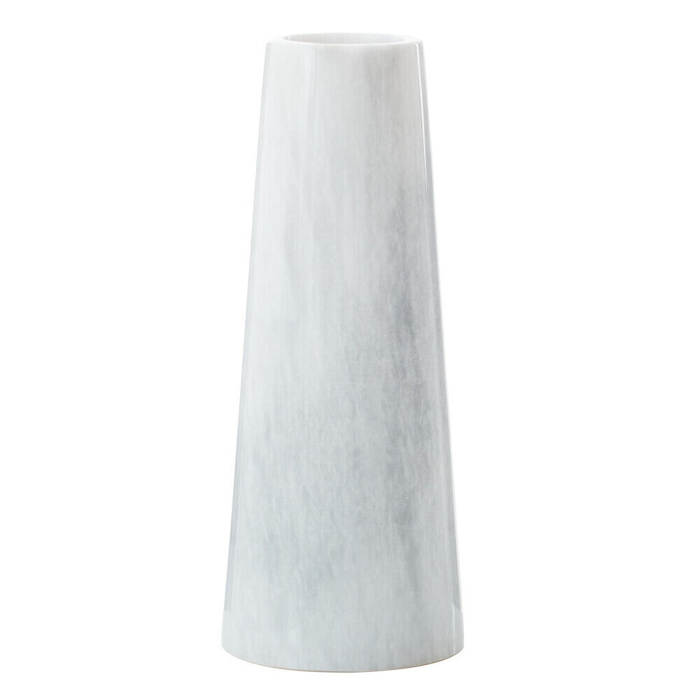 Salmo White Marble Tapered Vase