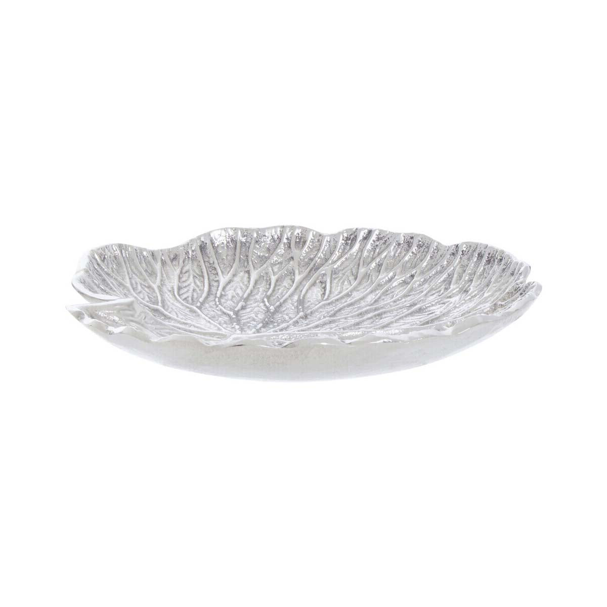 Salma Small Silver Finish Lotus Leaf Plate.