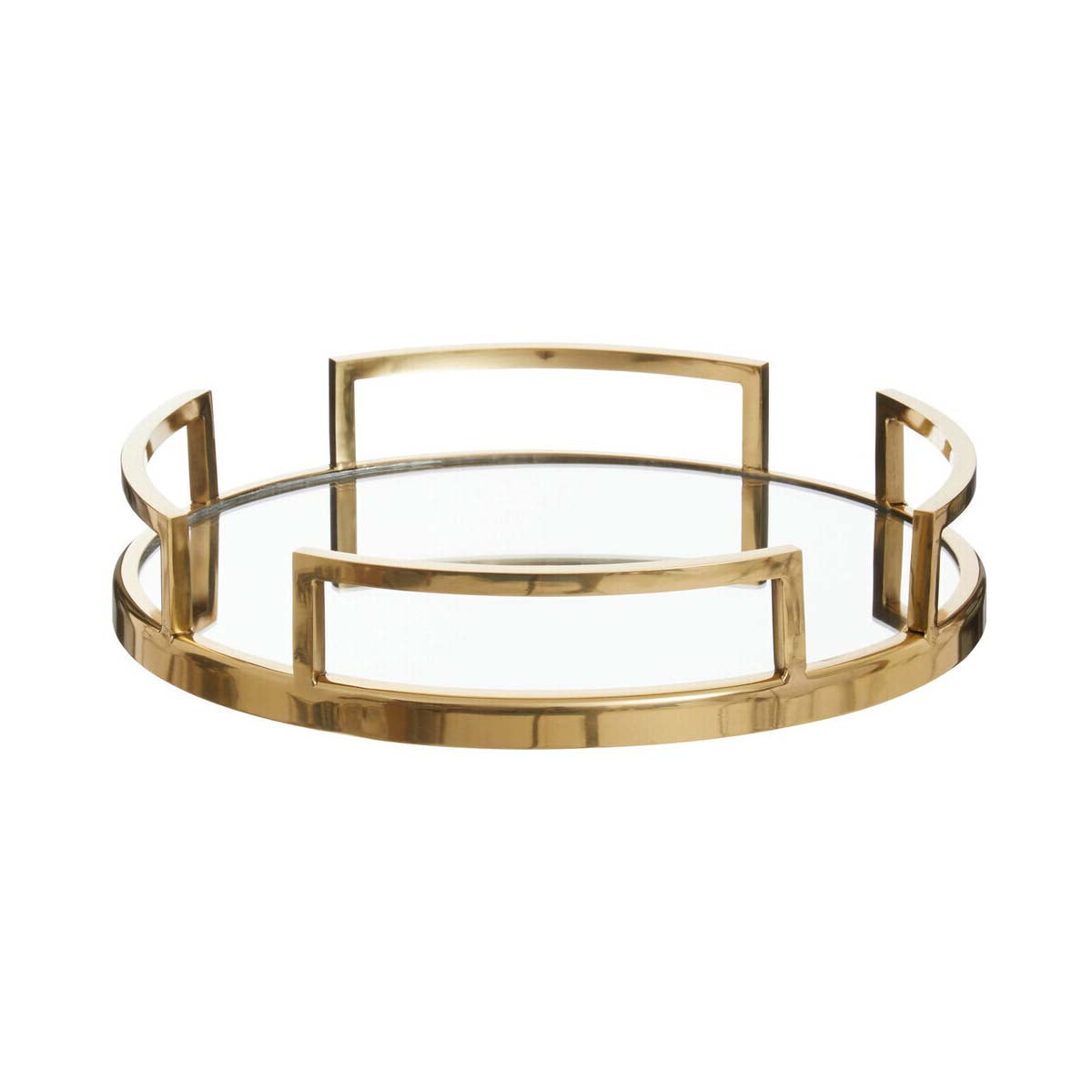 Cruzar Gold Finish Mirrored Tray
