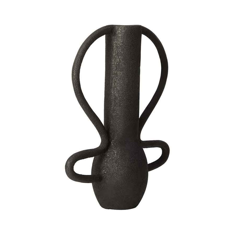 Deriva Large Textured Black Vase