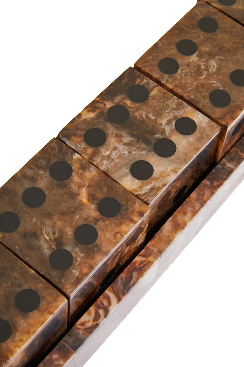 Churchill Games Brown and Black Finish Five Dice Set