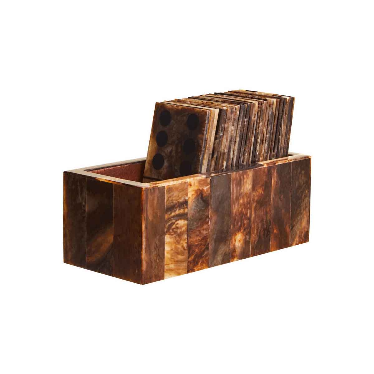 Churchill Games Brown and Black Finish Domino Set