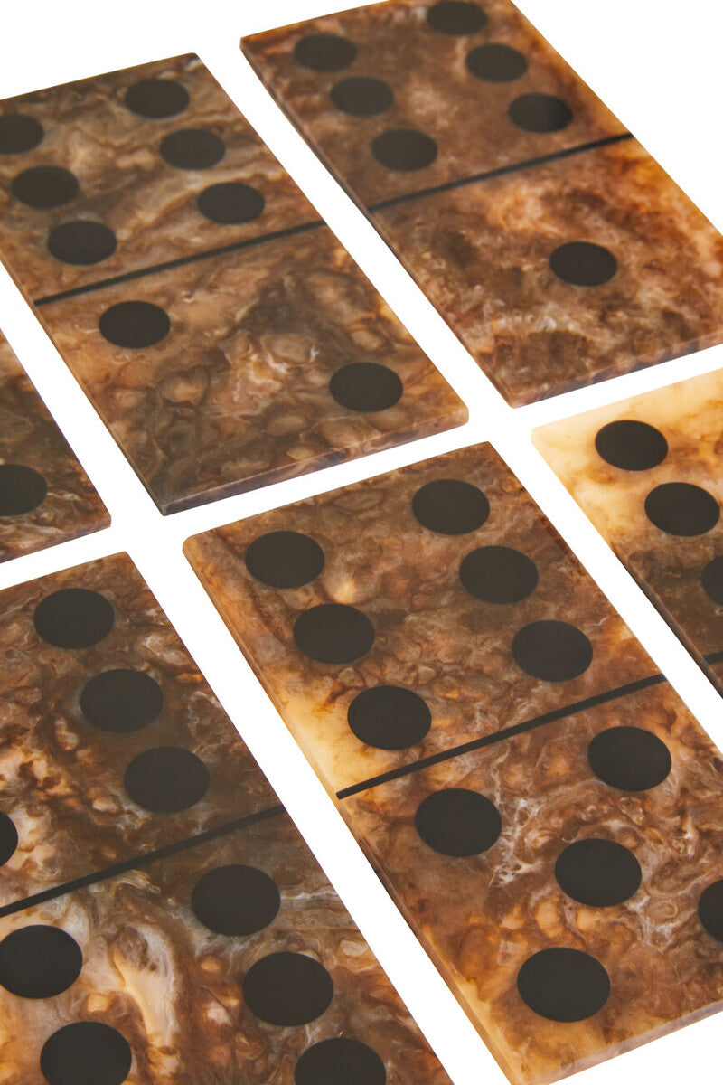 Churchill Games Brown and Black Finish Domino Set