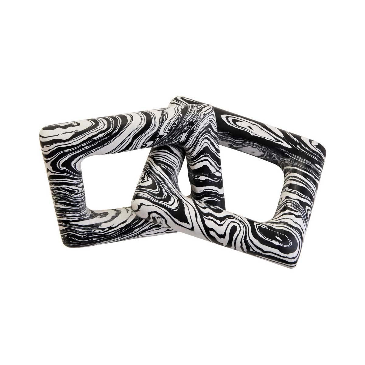 Helsa Black And White Marble Two Link Chain