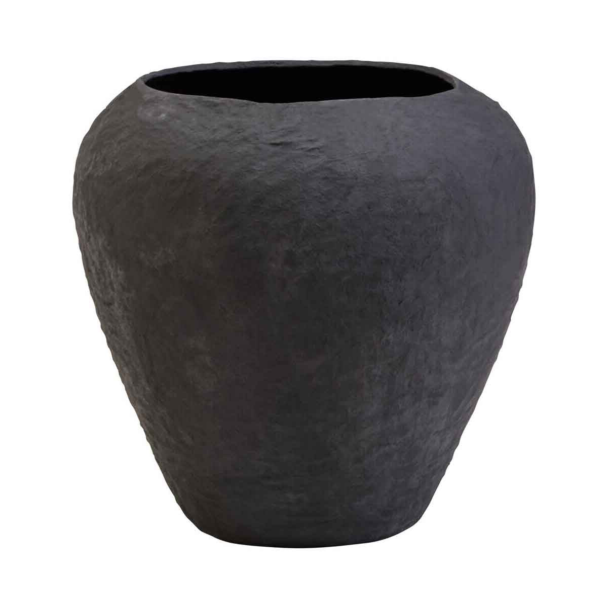 Sanai Cotton Mache Large Black Planter