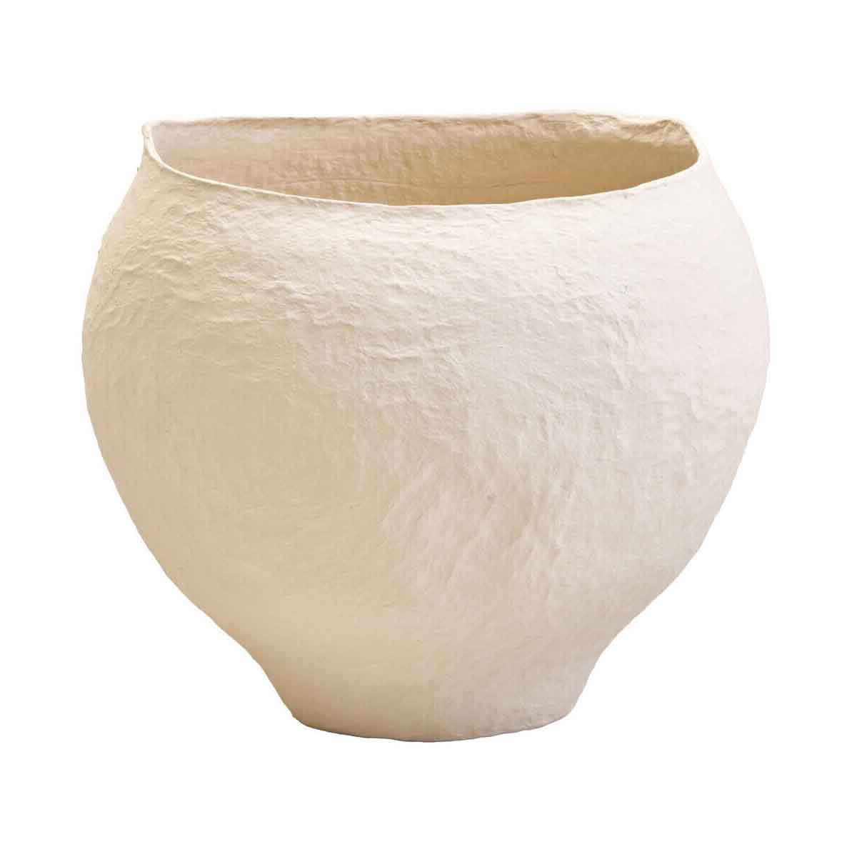 Sanai Cotton Mache Large Beige Planter