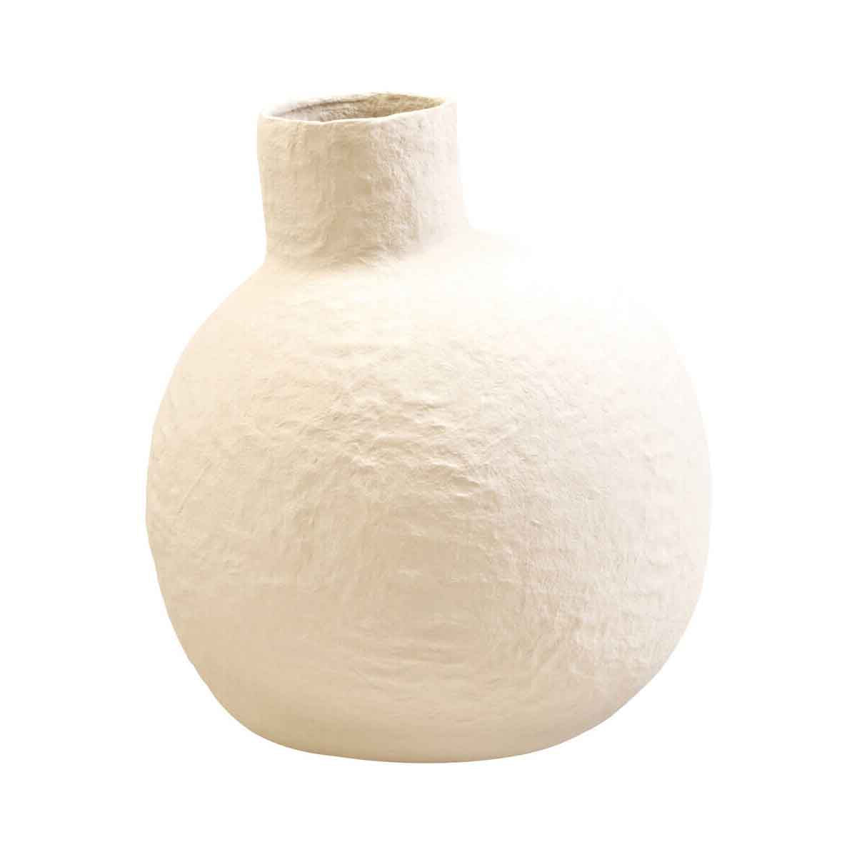 Sanai Cotton Mache Large Cream Vase