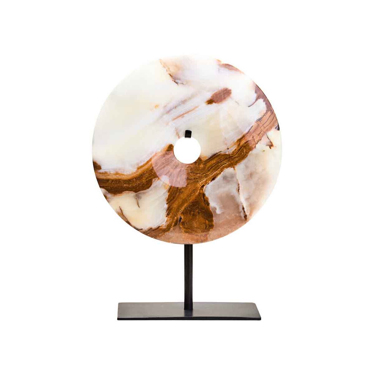 Oleena Small Round Onyx Disc Sculpture