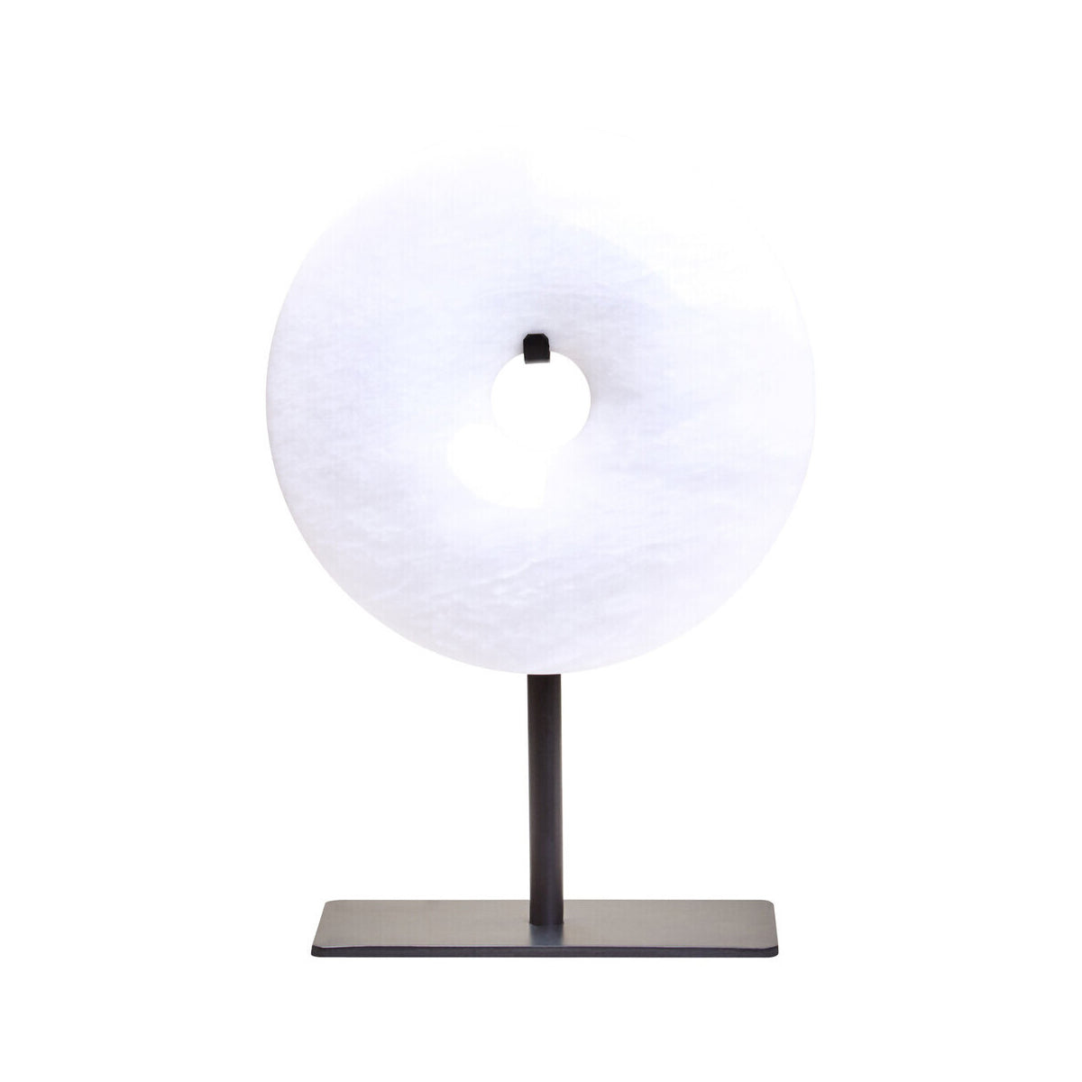 Zoro Extra Small Round White Marble Disc Sculpture
