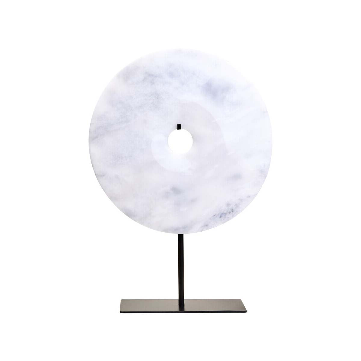 Zoro Large Round White Marble Disc Sculpture