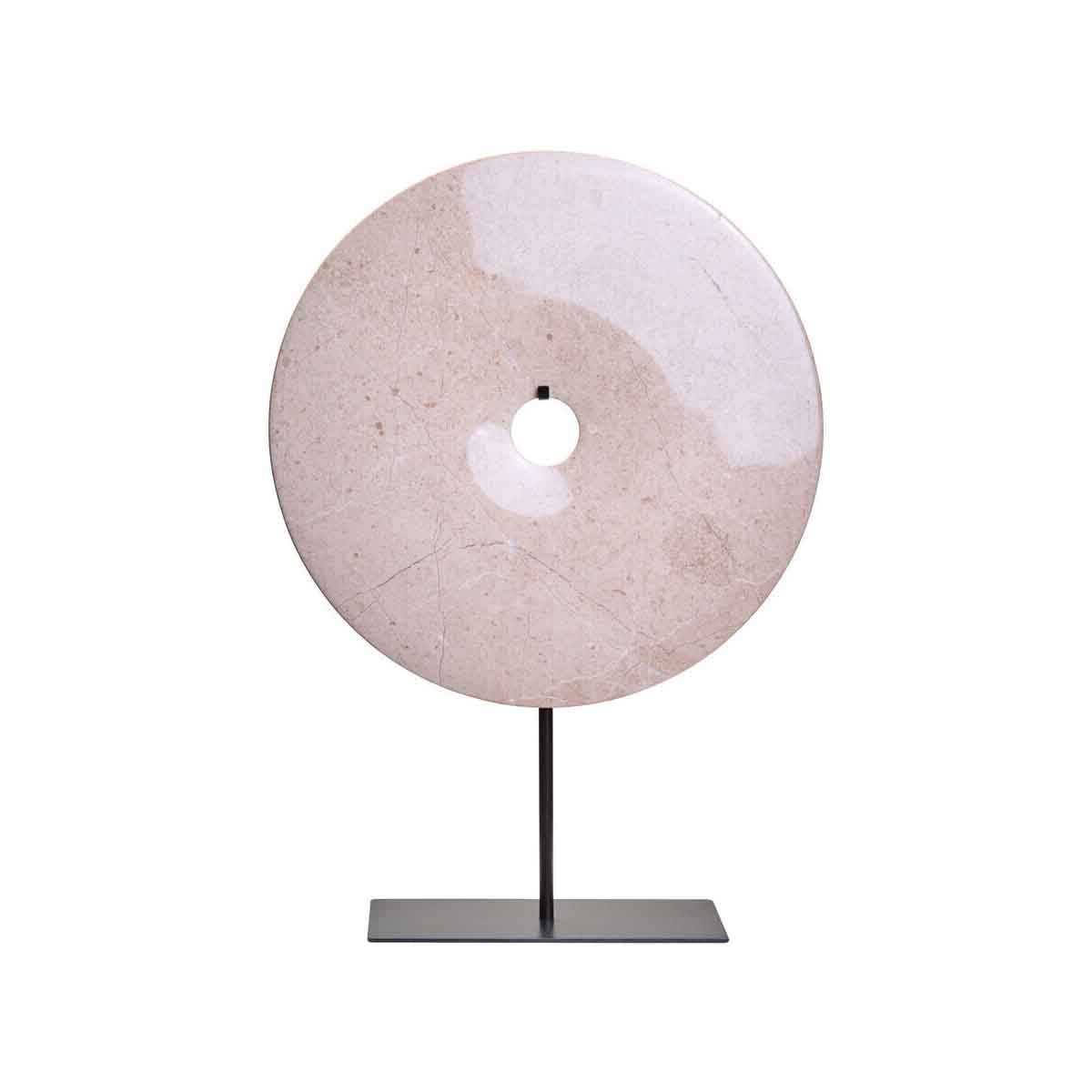 Zoro Extra Large Round Cream Marble Disc Sculpture