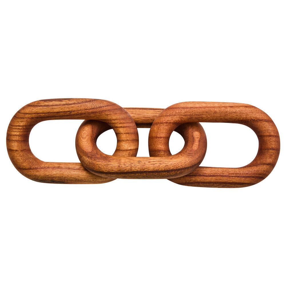 Cato Brown Wood Three Link Chain Decor