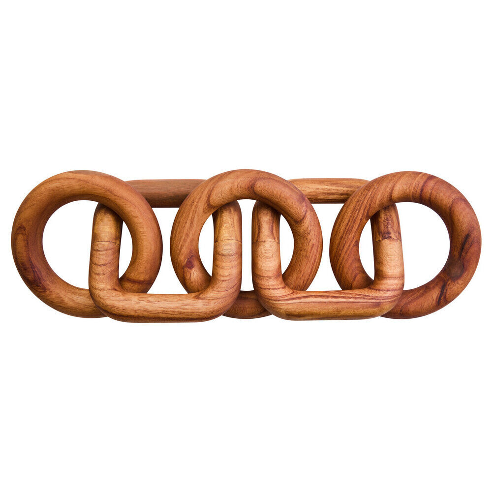 Cato Brown Wood Five Link Chain Decor