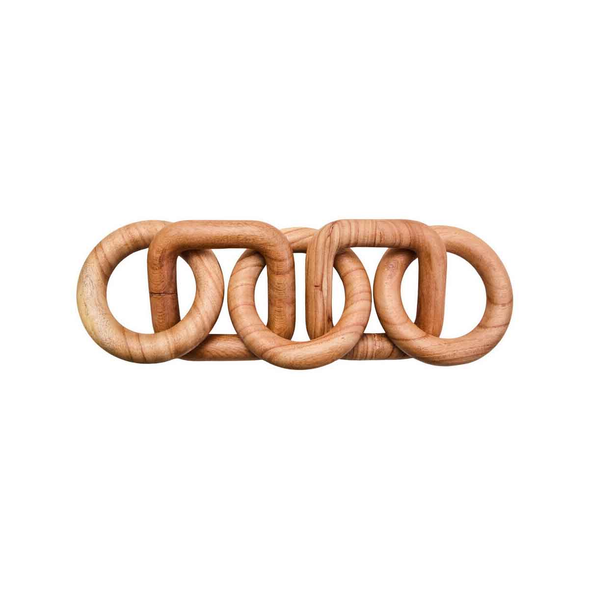 Cato 5 Link Natural Wood Chain Sculpture
