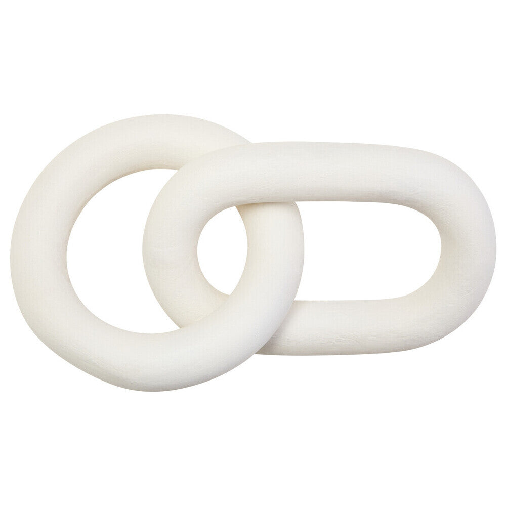Cato White Wood Two Link Chain Decor
