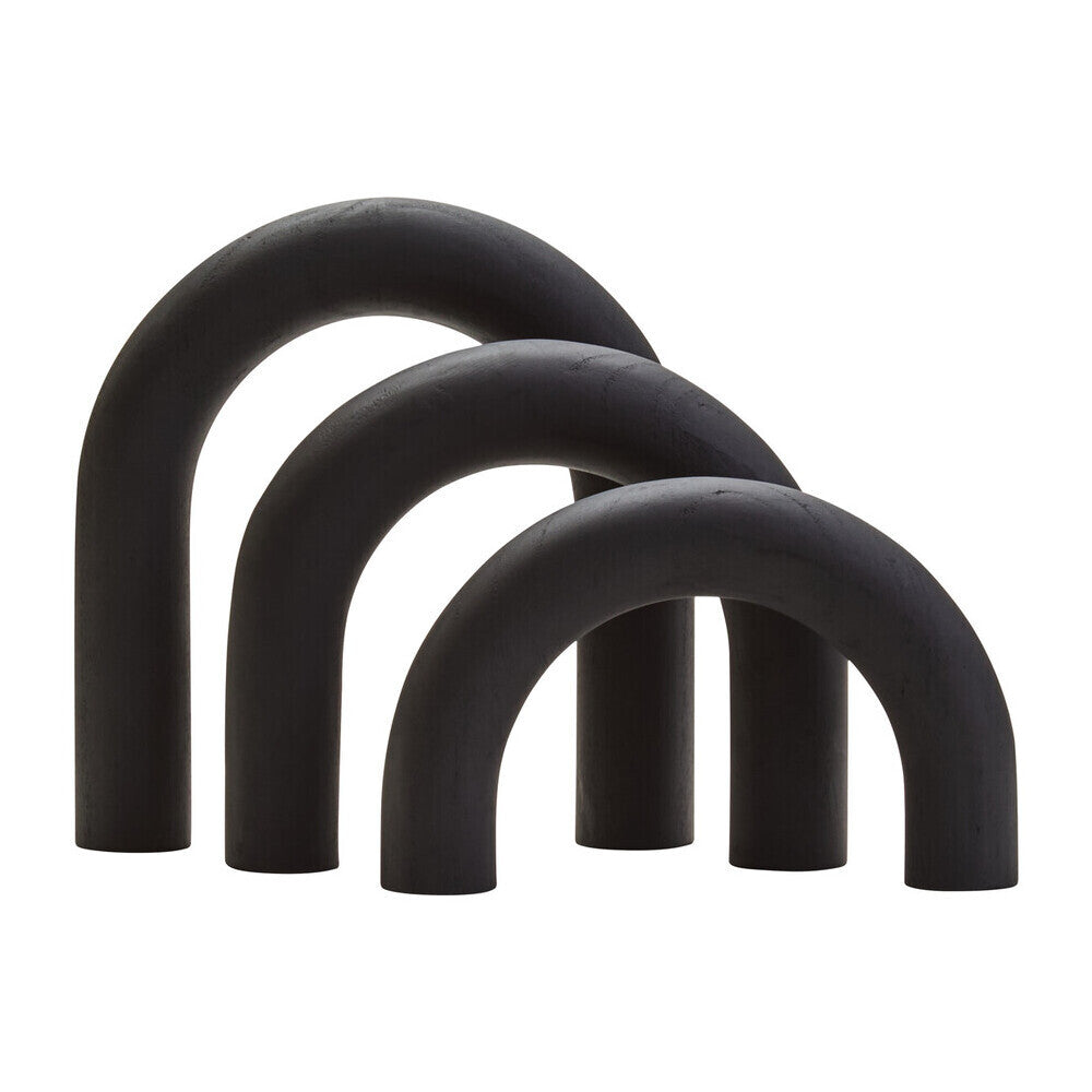 Cato Black Wood Arch Sculpture