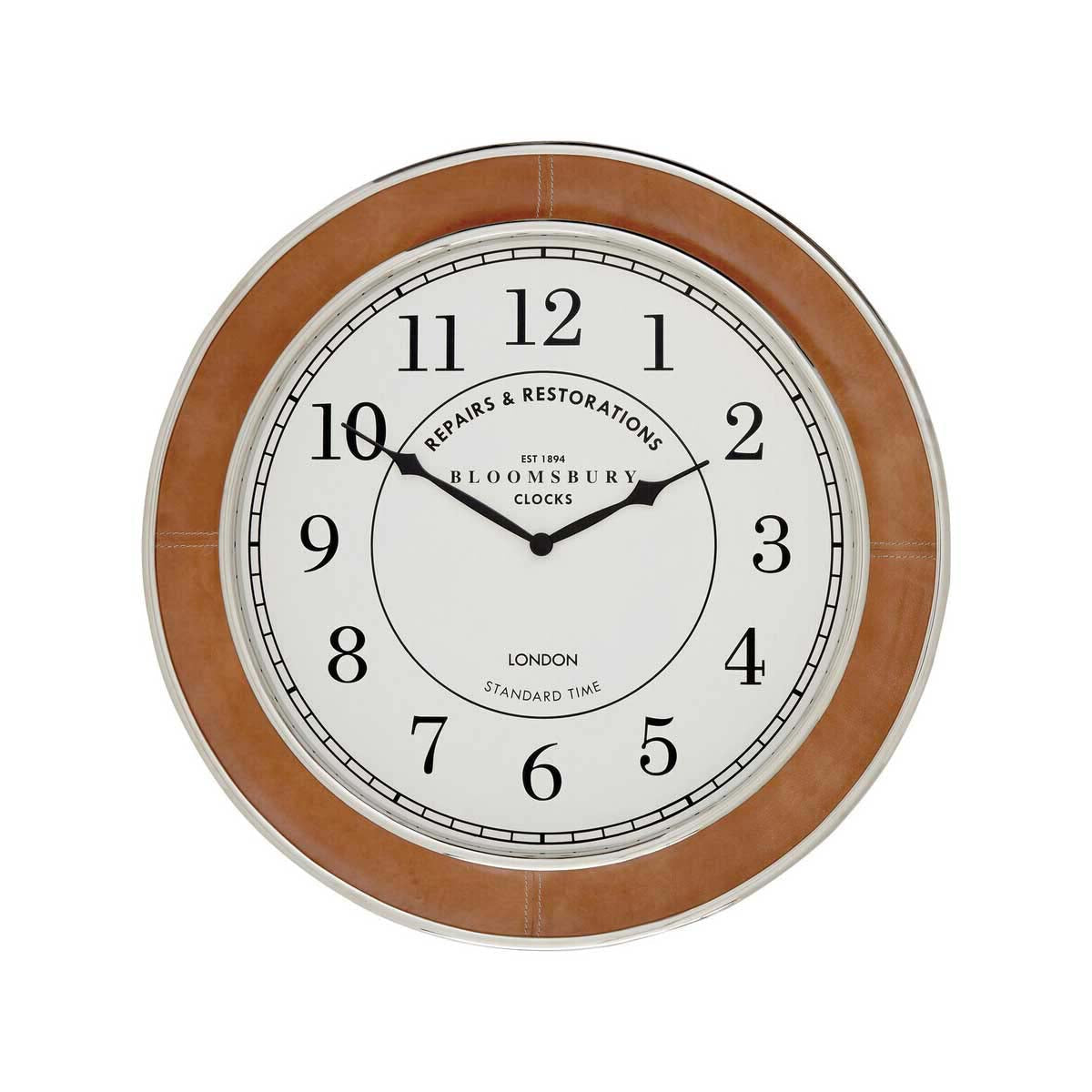 Churchill Tan Genuine Leather Large Wall Clock