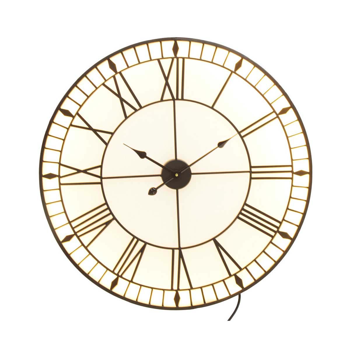 Genova Large Black And White Led Wall Clock