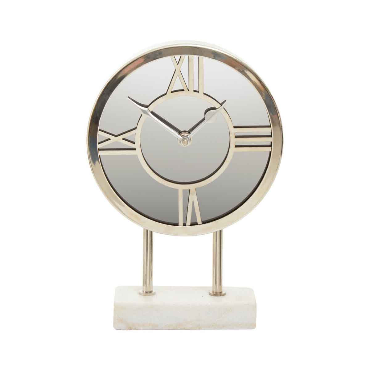 Mateo White Marble Base Clock