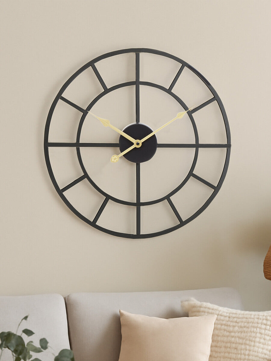 Kent Small Black Finish Metal Wall Clock