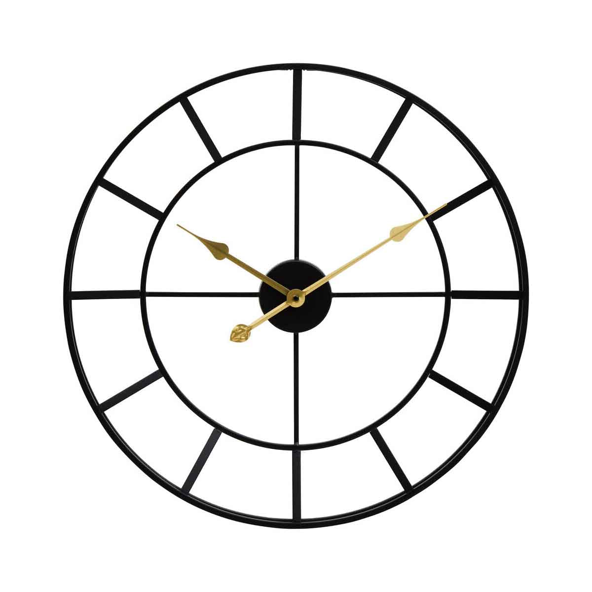 Kent Large Black Finish Metal Wall Clock