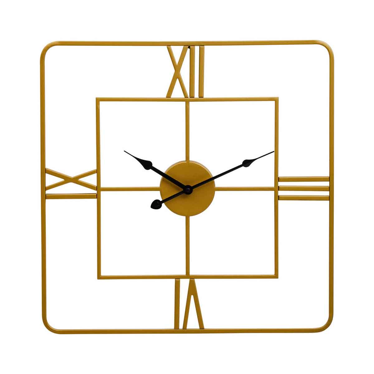 Kent Small Gold Finish Square Wall Clock