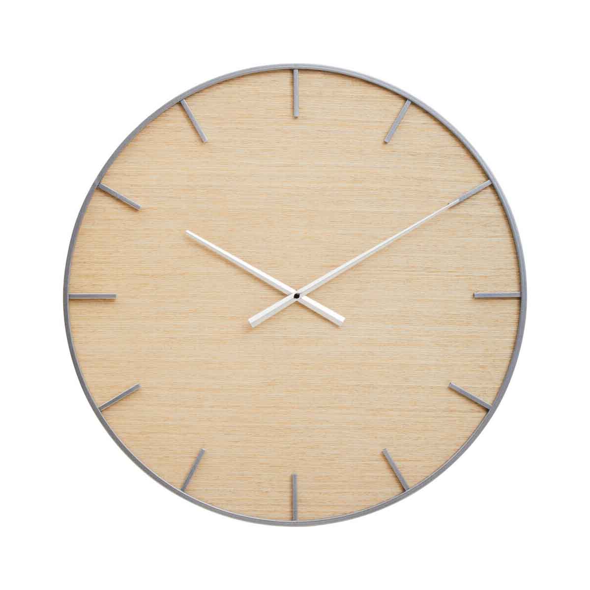 Kent Silver And Natural Wall Clock