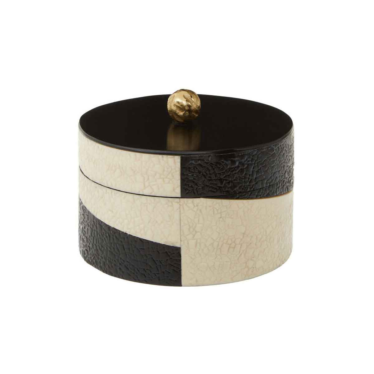 Ezra Small Black And White Trinket Box
