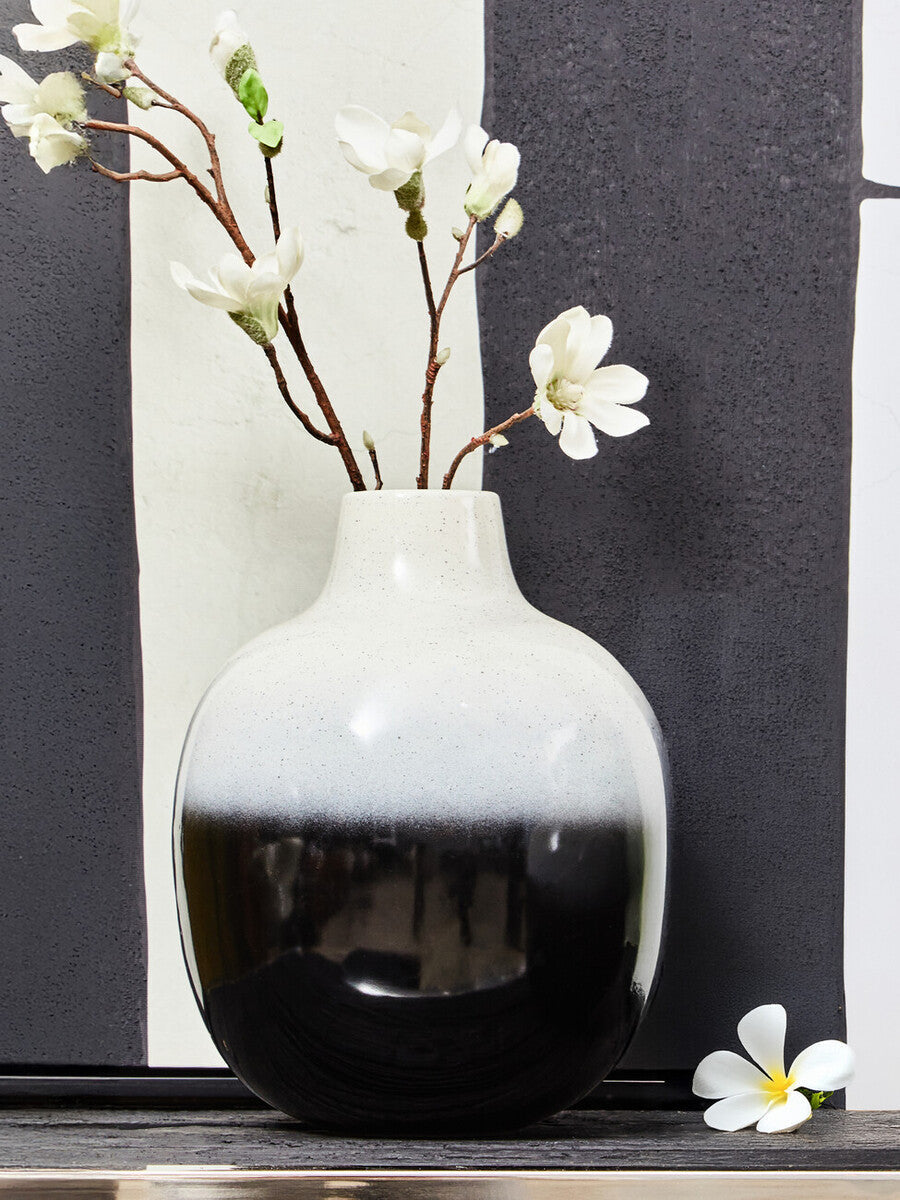 Ramus Large Black And White Ombre Vase