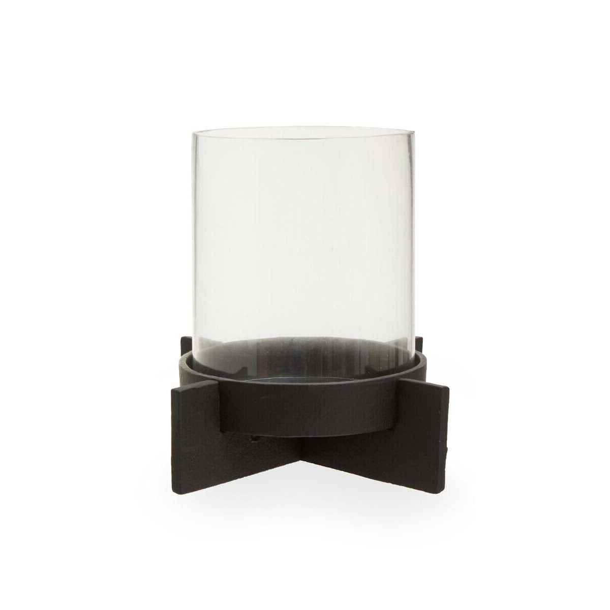 Hapax Large Matt Black Finish Candle Holder