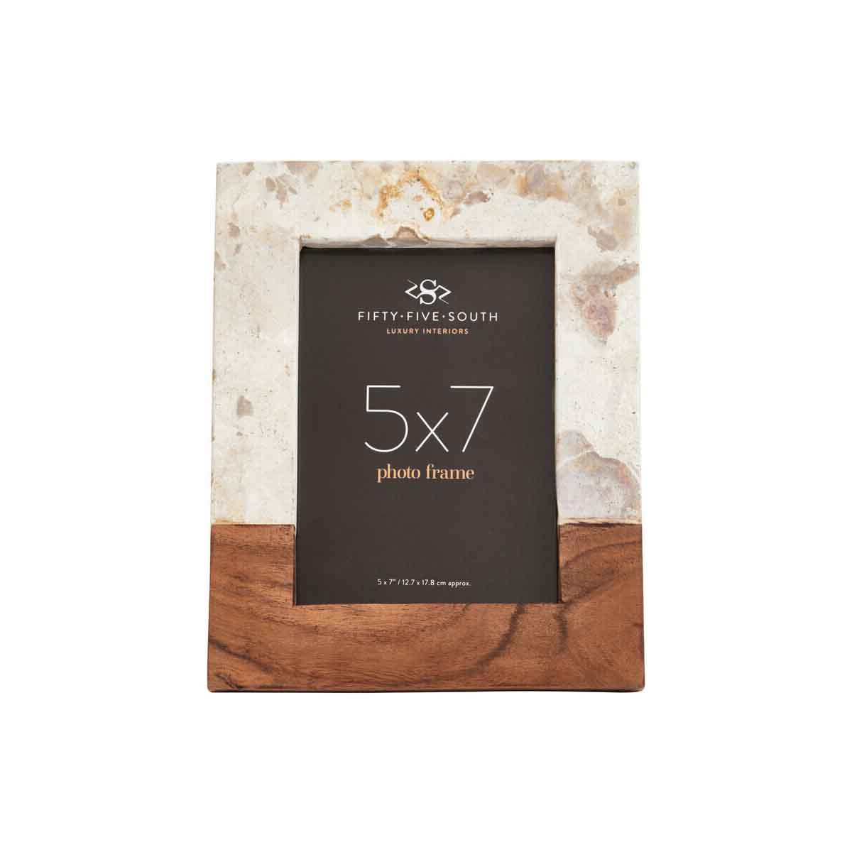 Olena Marble and Acacia Large Photo Frame