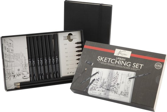 Urban Sketch Set 12pcs in Box Size 22.5x14.5cm