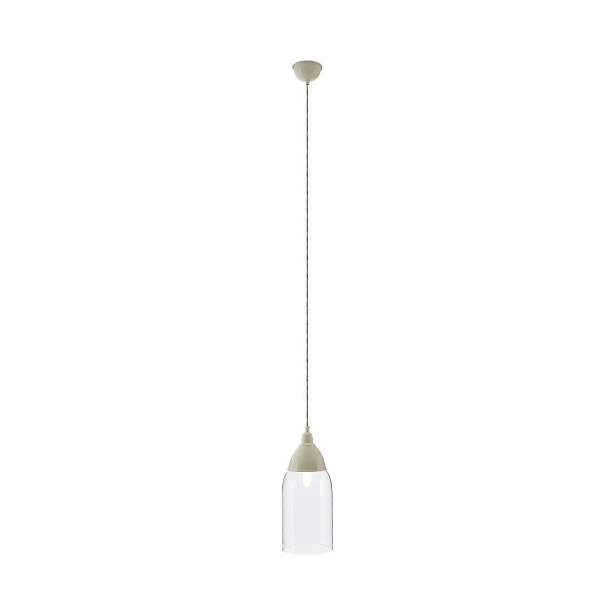 Oslo White Glass and Iron Pendant Light