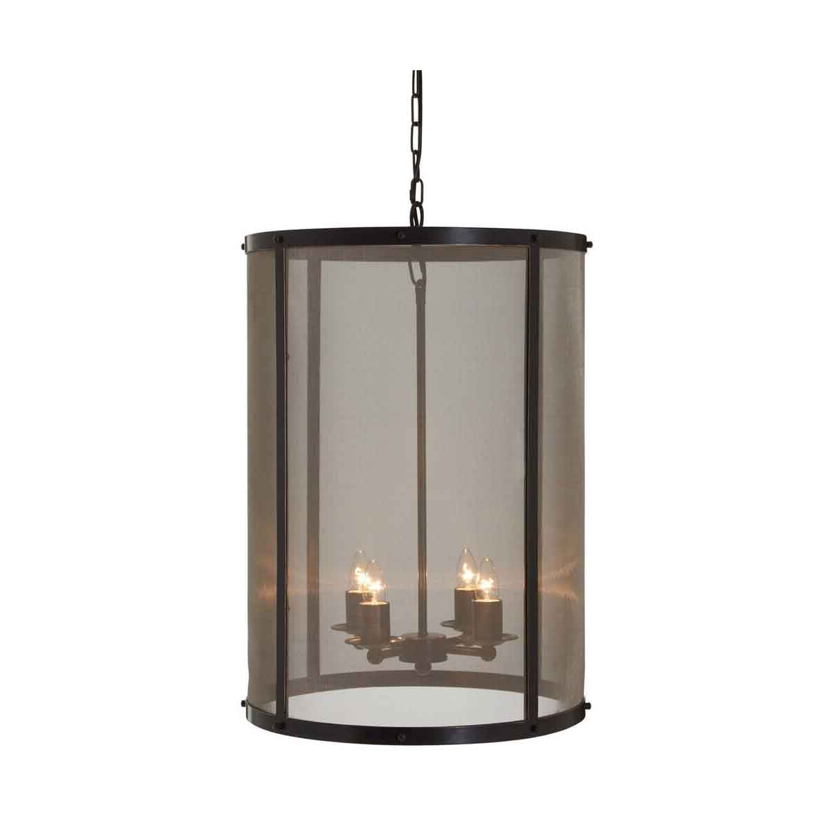 Hampstead Black Finish Large Pendant Light With Hints of Gold
