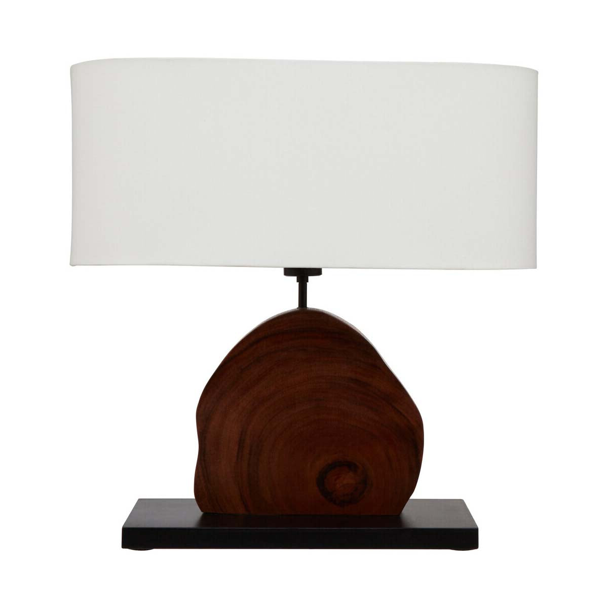 Hestina Table Lamp with Curved Wood Base