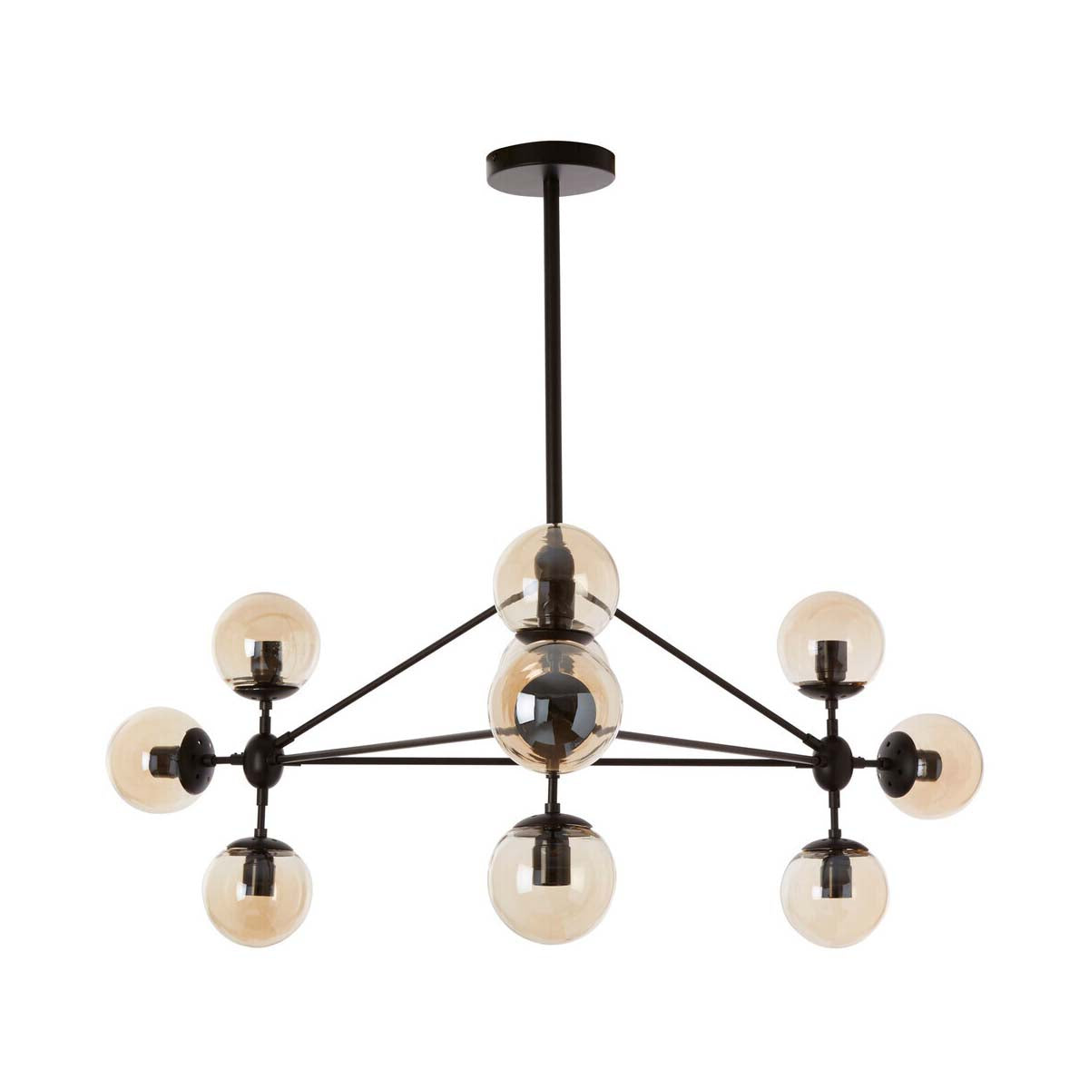 Abira 10 Arm Matte Black Pendant Light