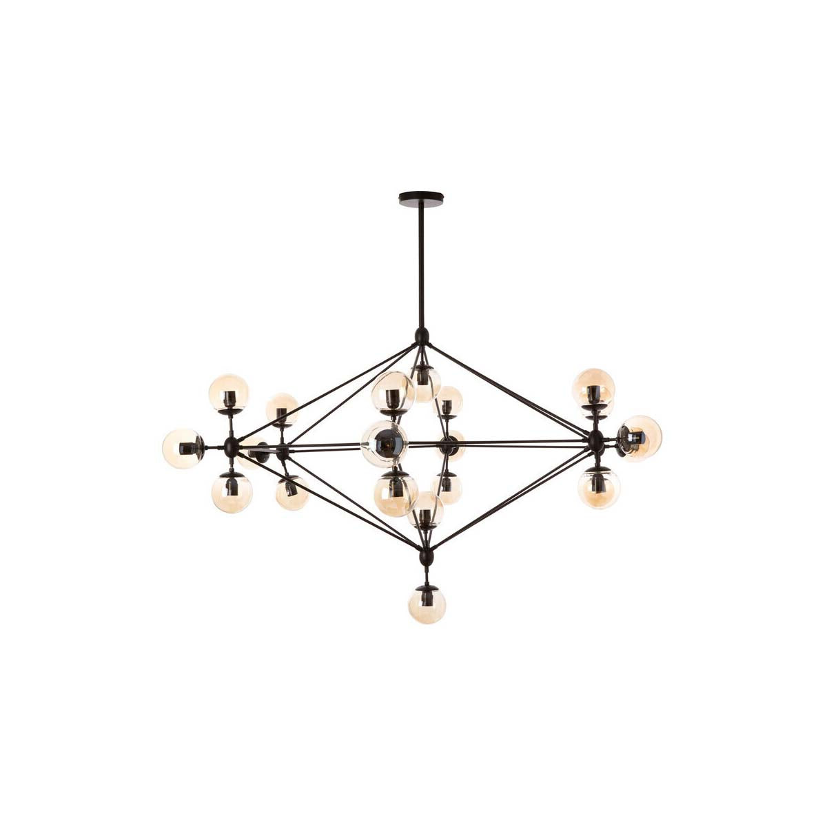 Abira Matte Black 21 Arm Pendant Lamp