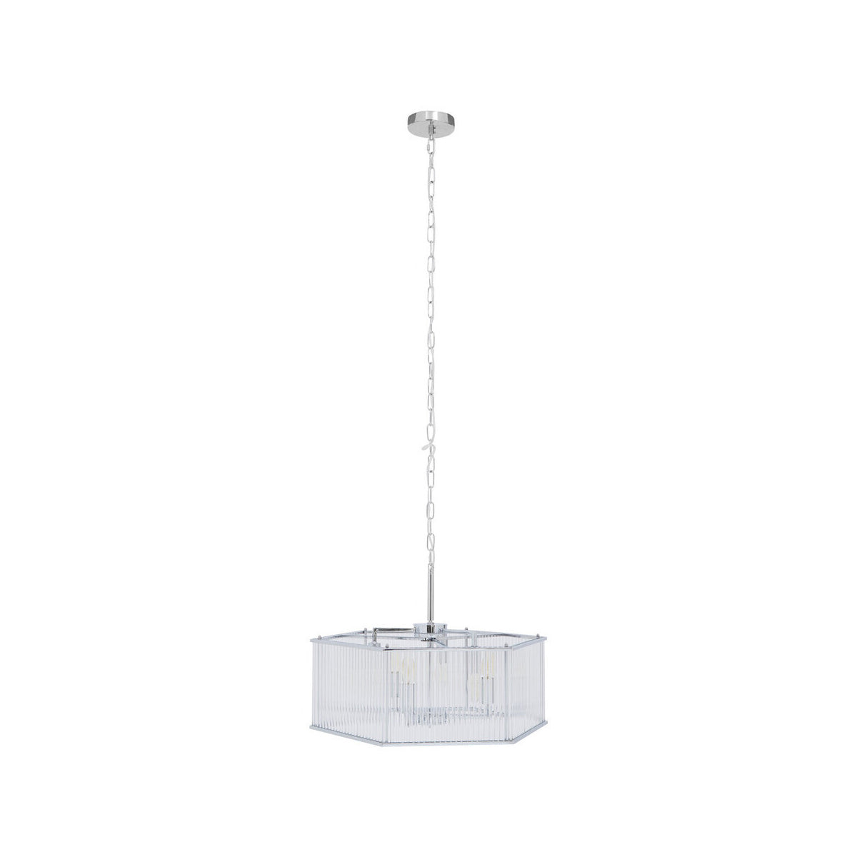 Lerici 6 Light Hexagonal Chrome Pendant Light