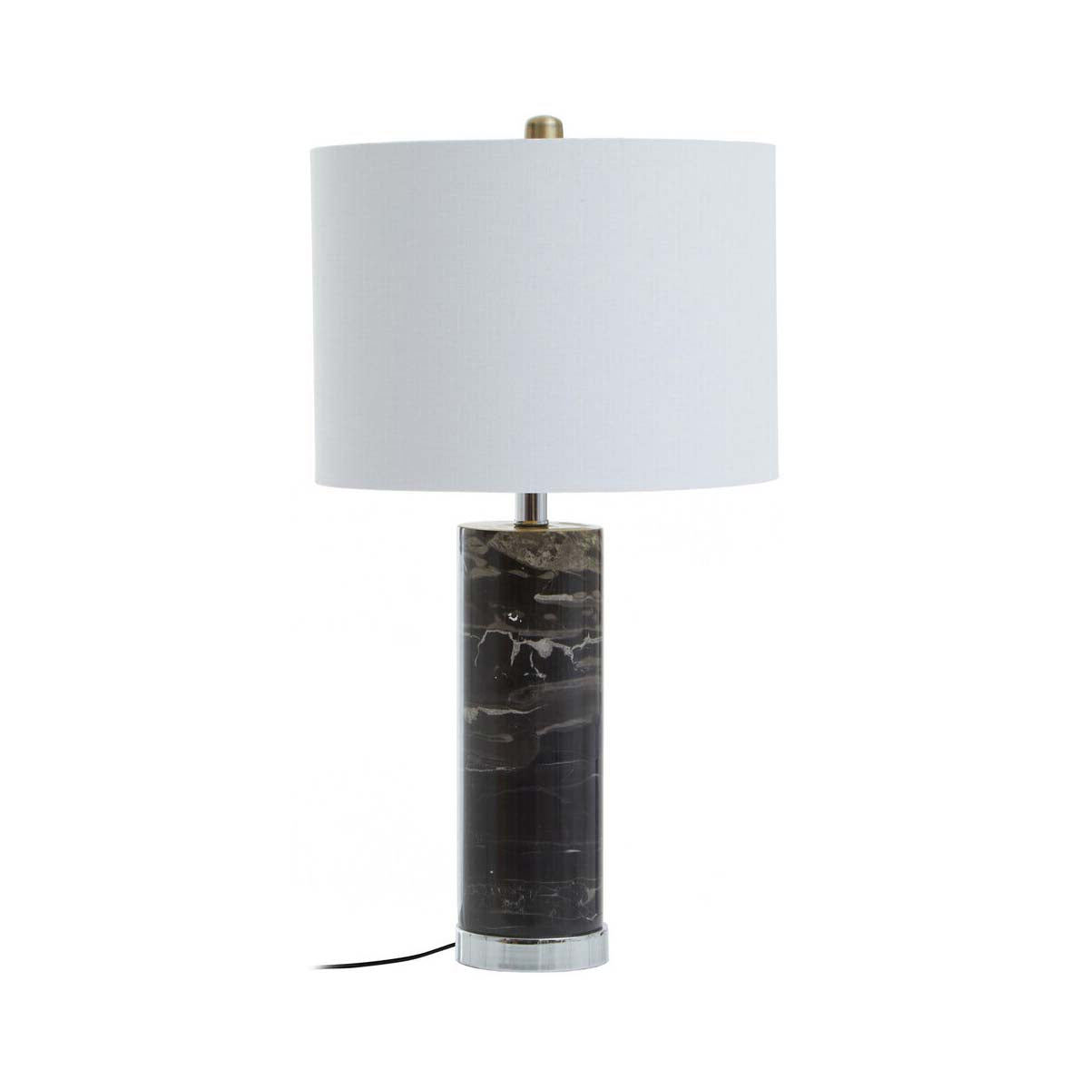 Ebony Table Lamp Chrome Base