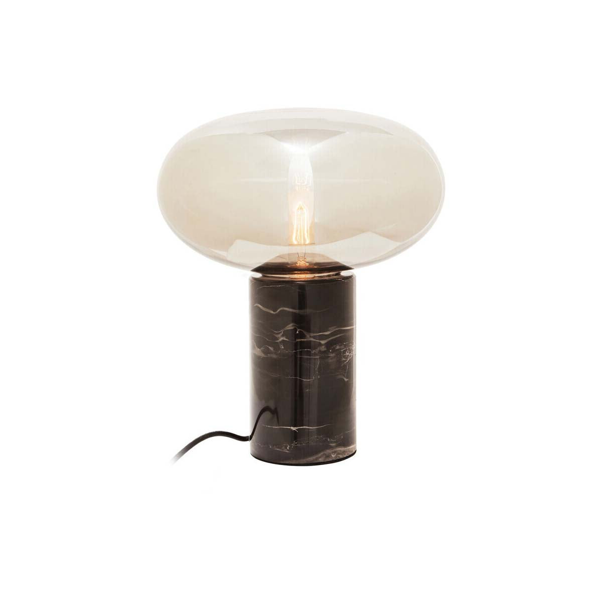 Marmo Black Marble Table Lamp With Glass Shade