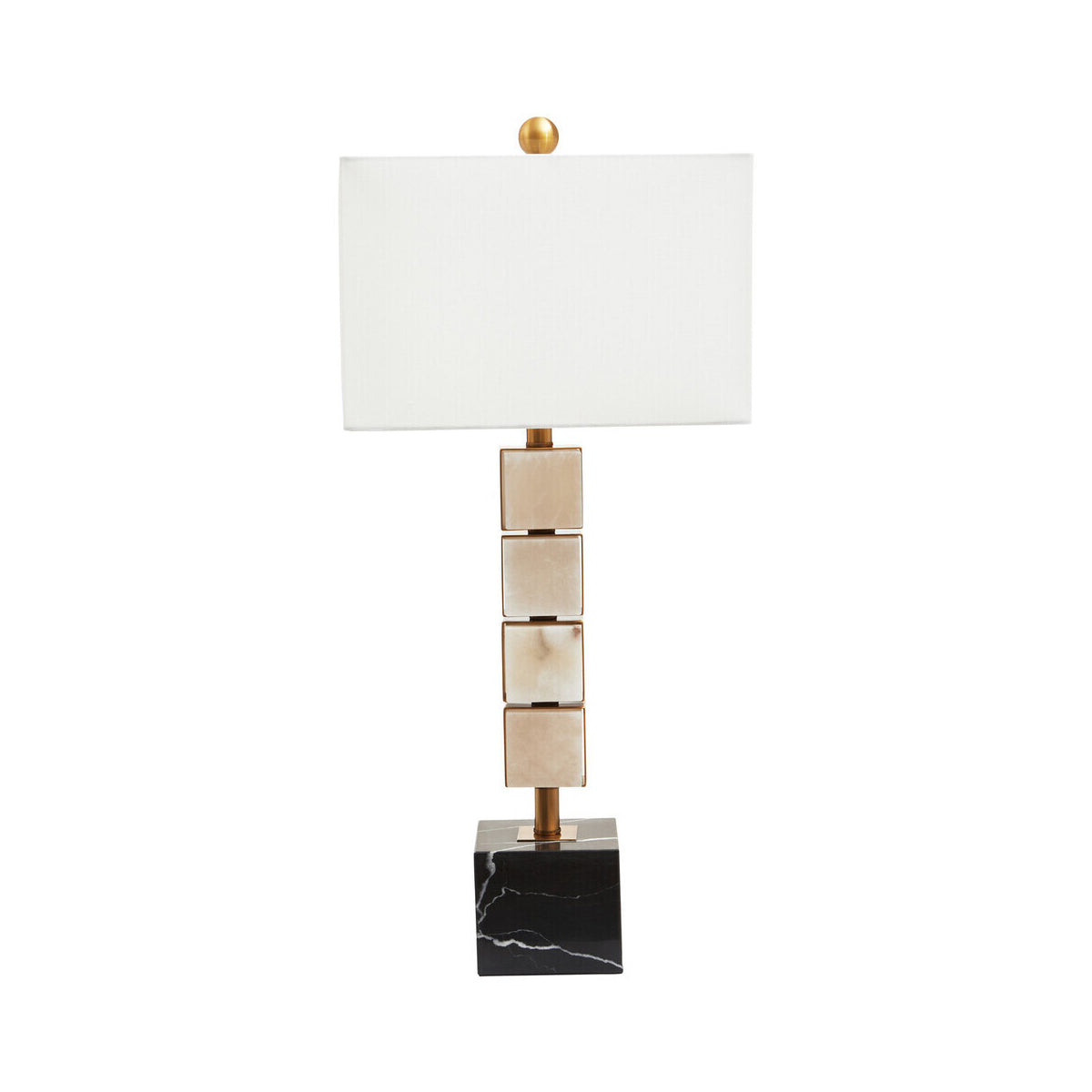 Marmo White Fabric Shade Table Lamp