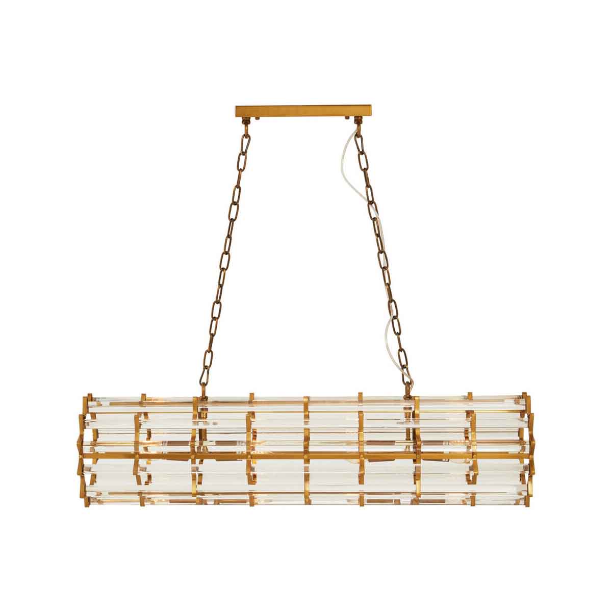 Karli Brass Eight Bulb Pendant Light