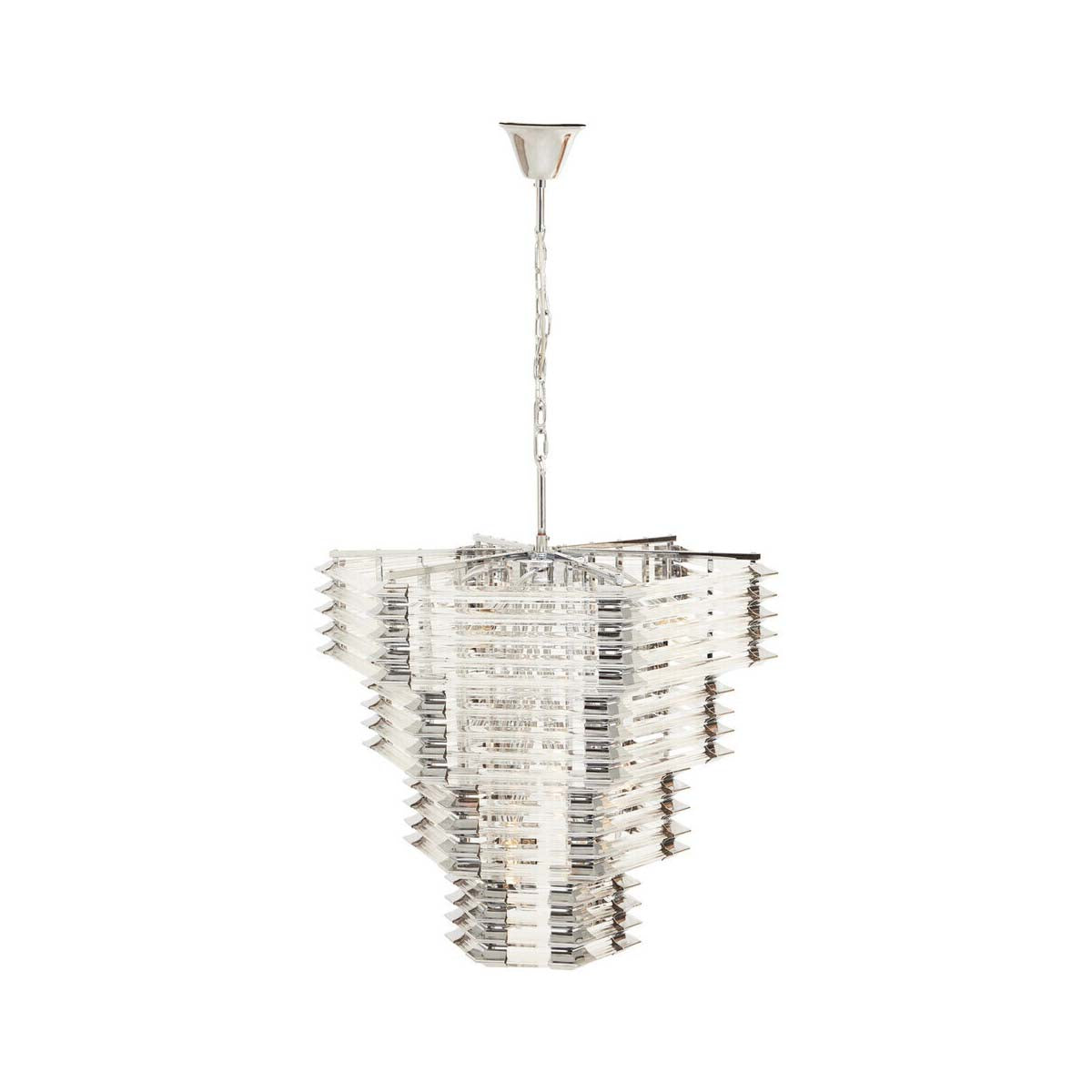Karli Glass And Chrome Finish Prism Light With Fifteen Bulbs